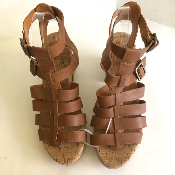 KORK-EASE Women's Camille Leather Strappy Platform Chunky Heel Sandal Size 10M - Picture 3 of 15